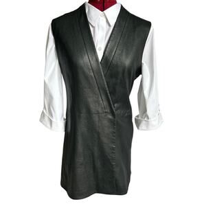 BCBGMAXAZRIA Women’s Size Small Caryn Cross‎ Over Front Black Vest Dress